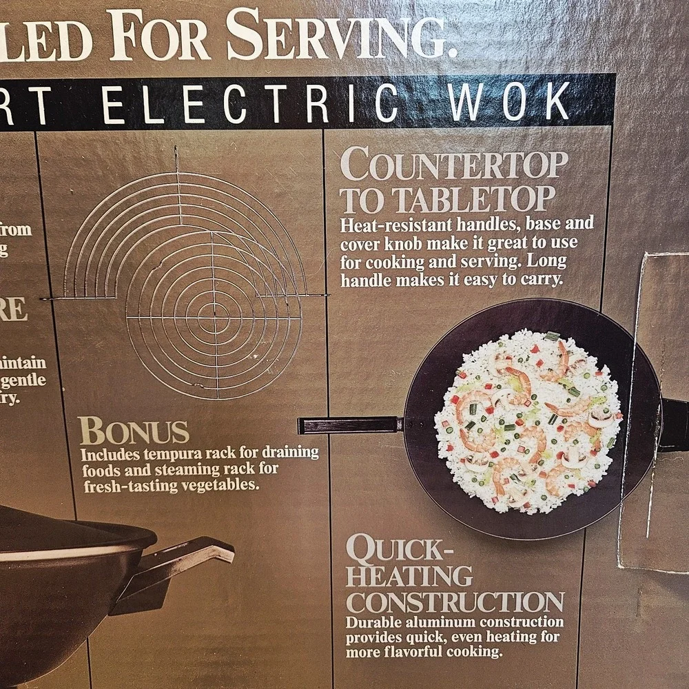 West Bend Electric Wok 6‎ Qt Tempura/Steaming Rack Model 79110 USA Vintage 1992